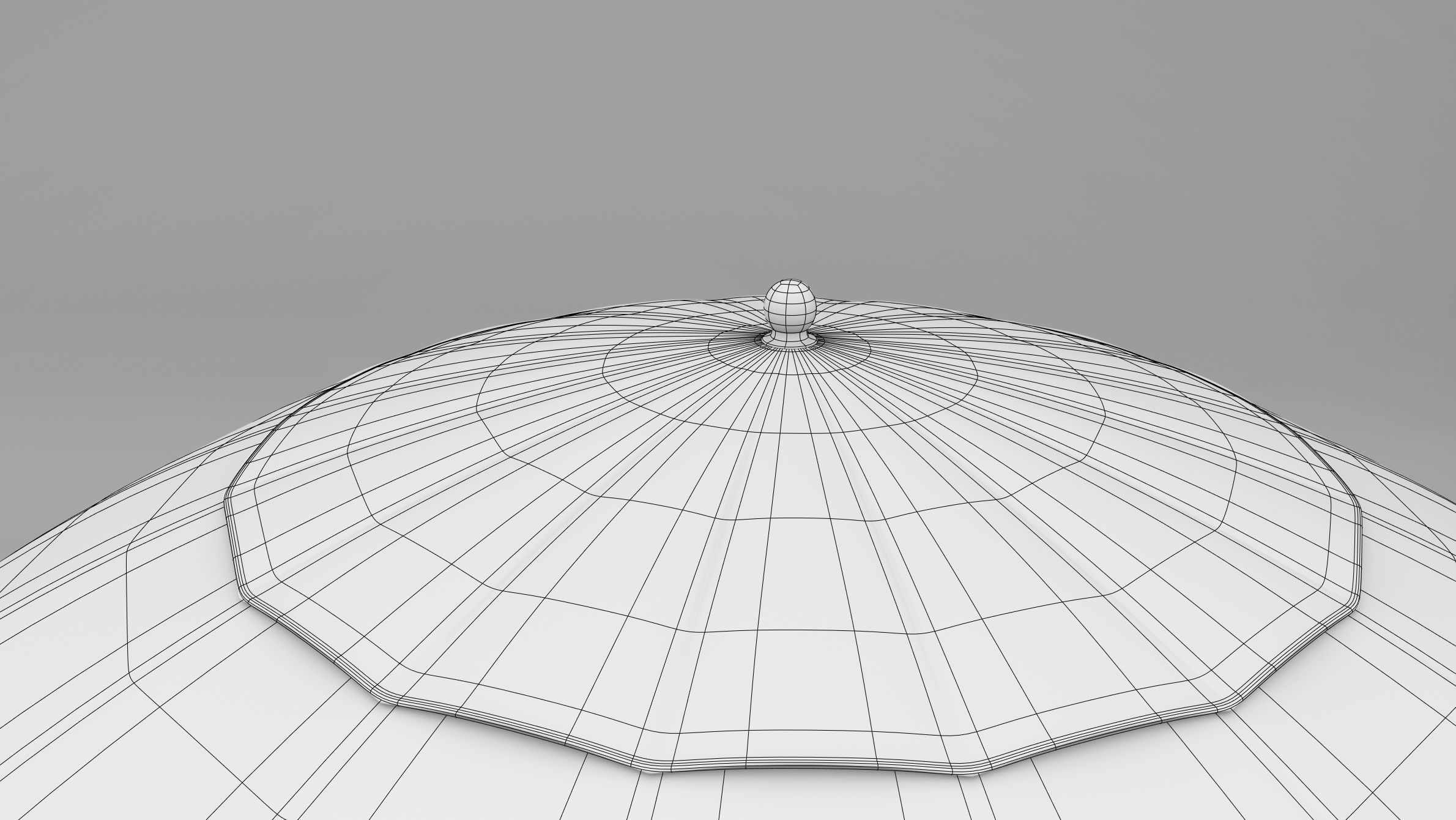 Beach Parasol Low-poly 3D model_13