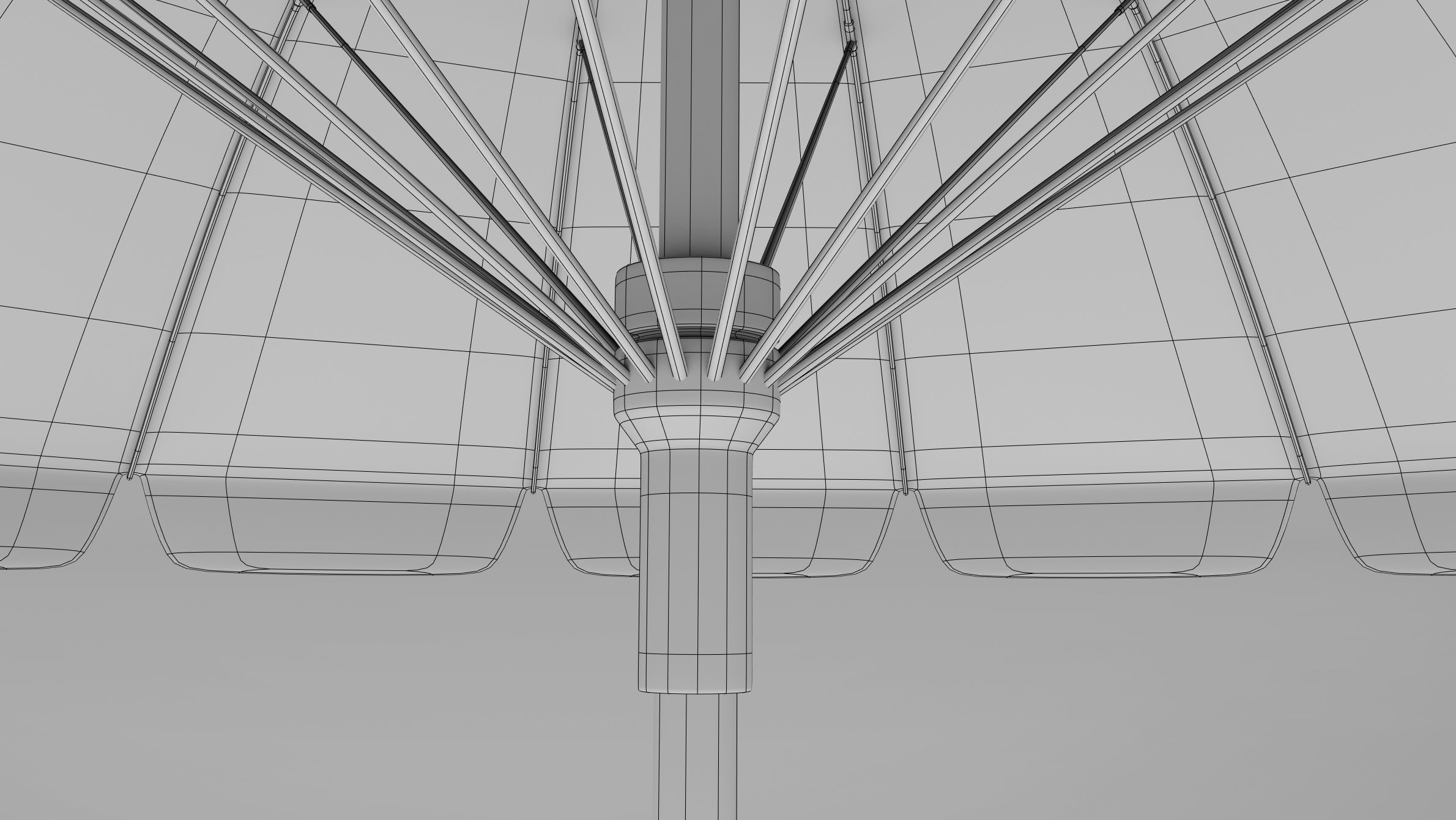 Beach Parasol Low-poly 3D model_19