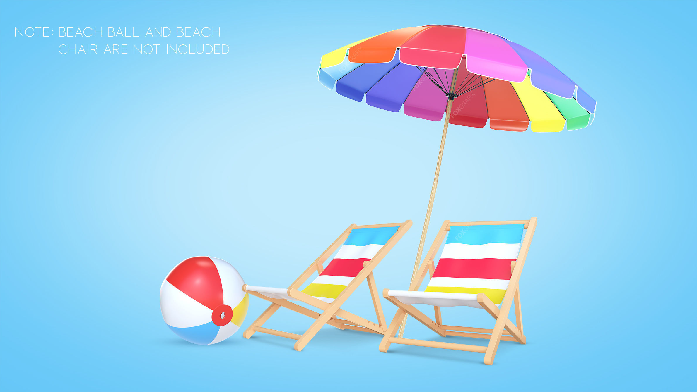 Beach Parasol Low-poly 3D model_6