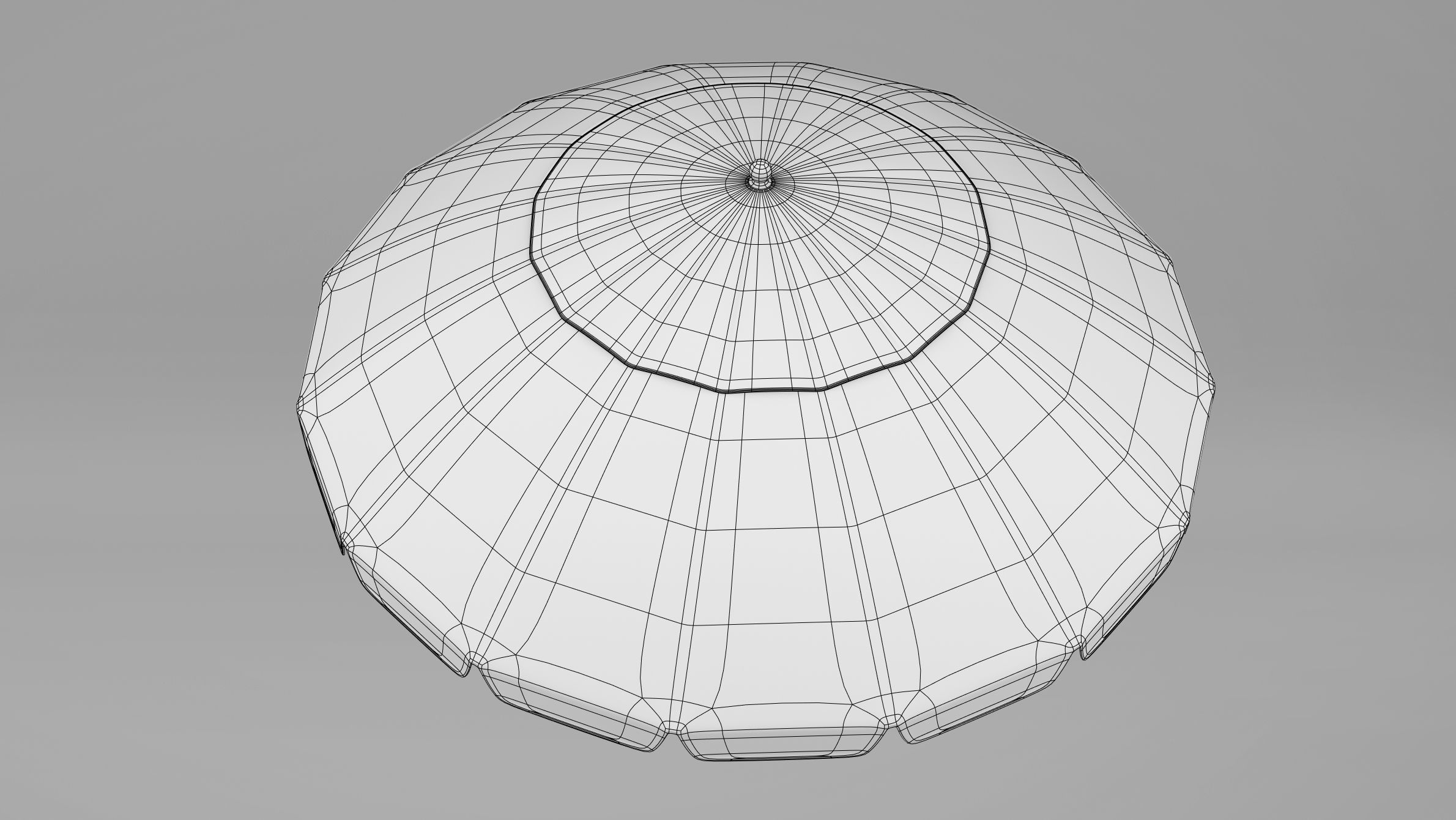 Beach Parasol Low-poly 3D model_11