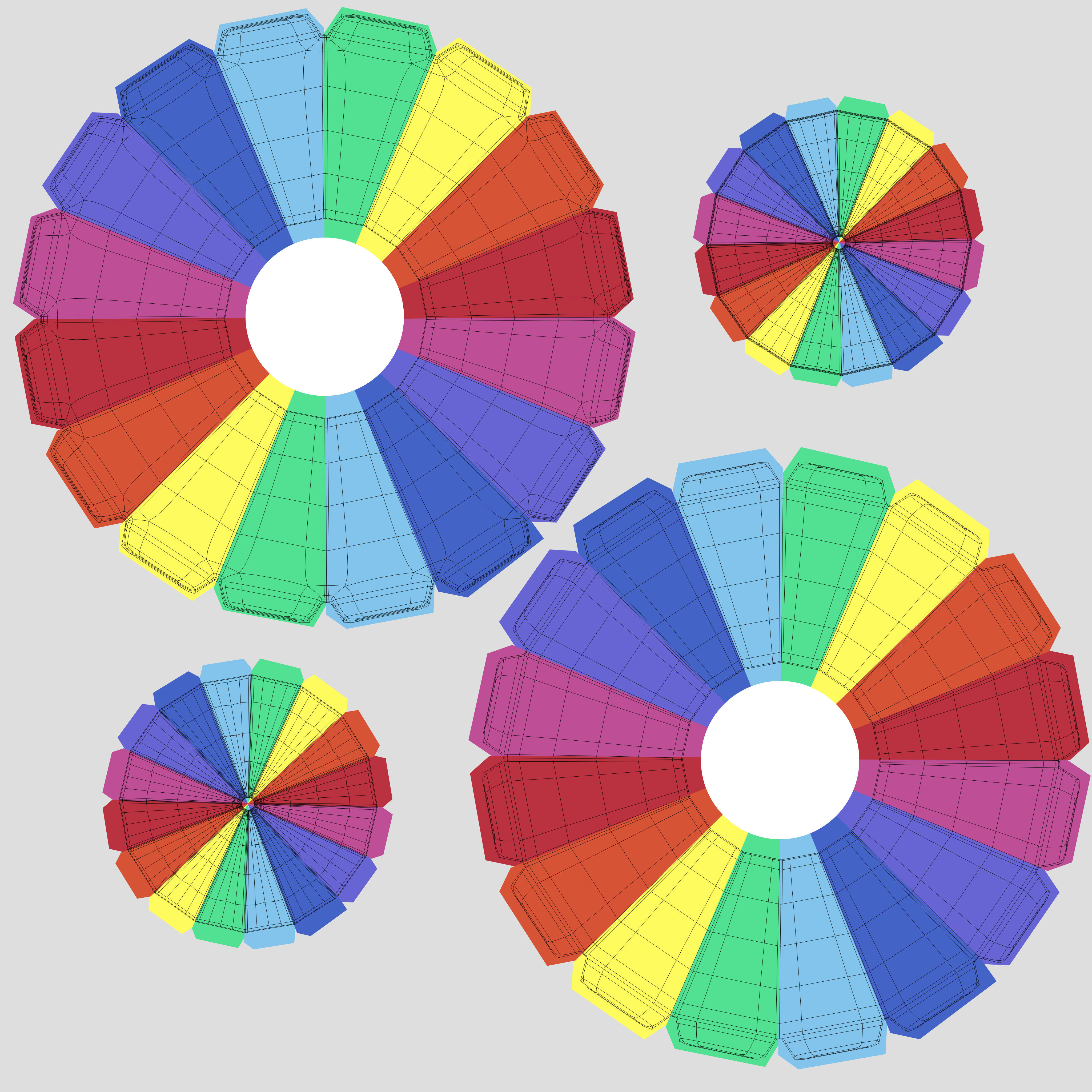 Beach Parasol Low-poly 3D model_22