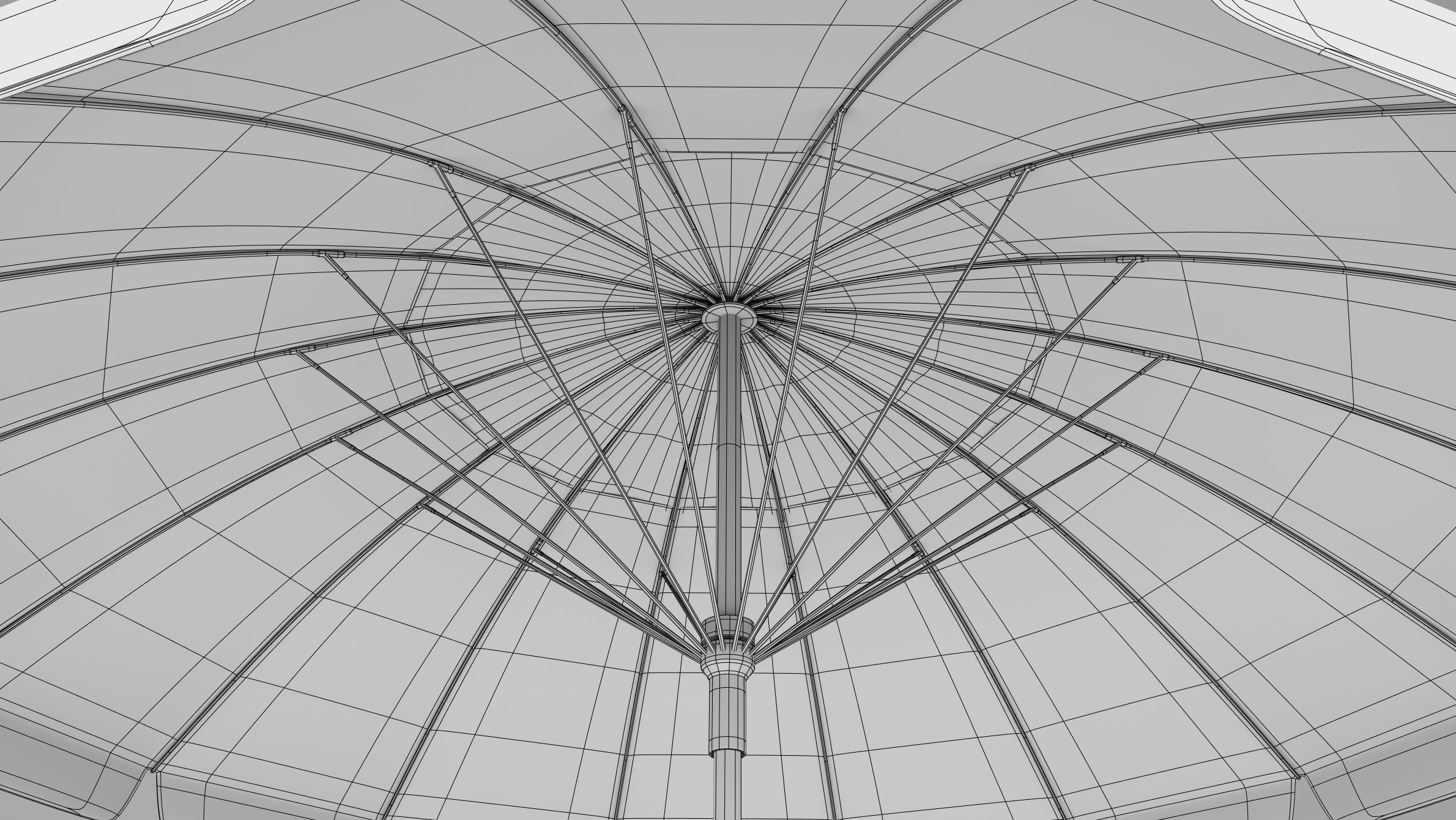 Beach Parasol Low-poly 3D model_17