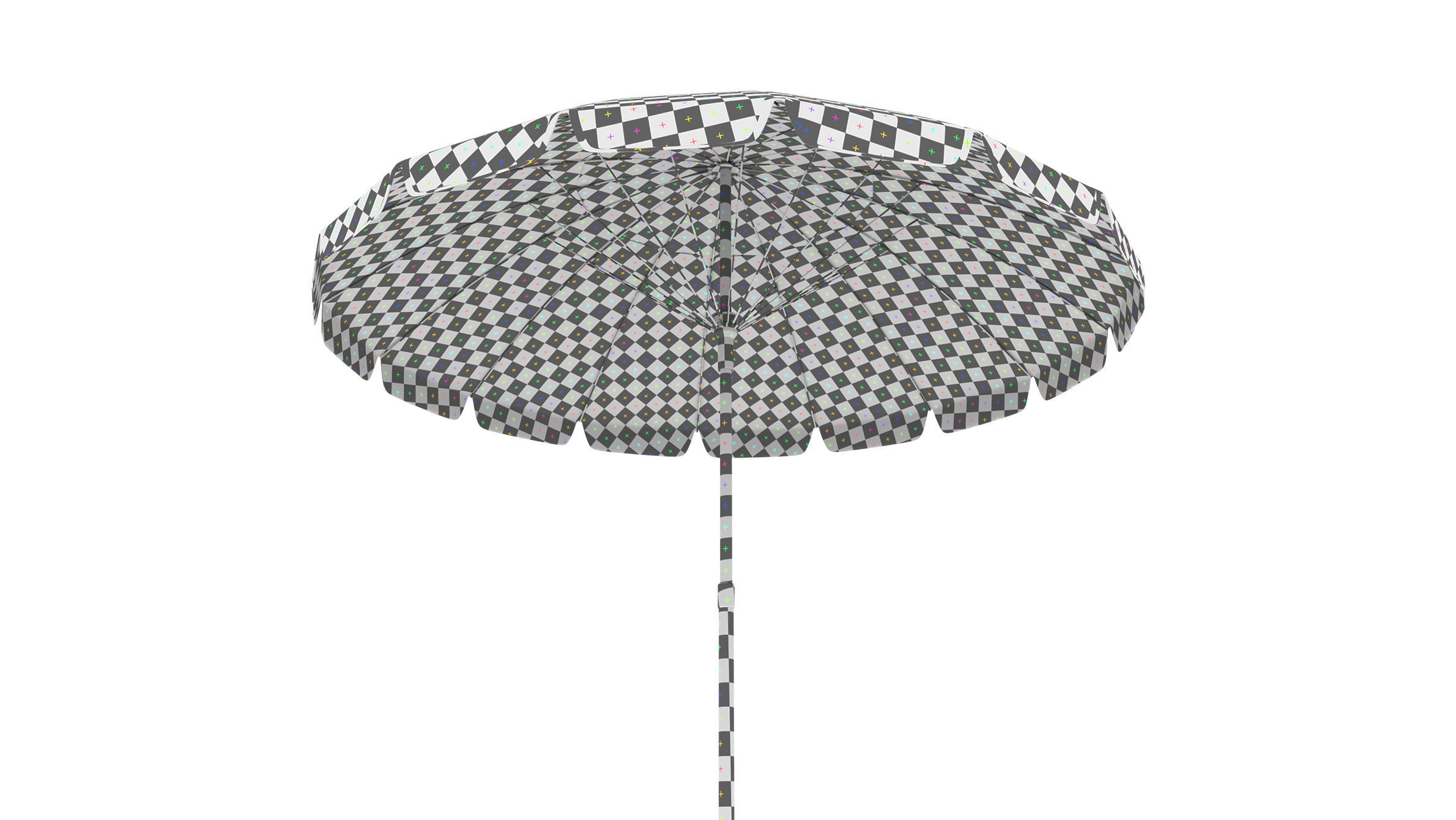 Beach Parasol Low-poly 3D model_24