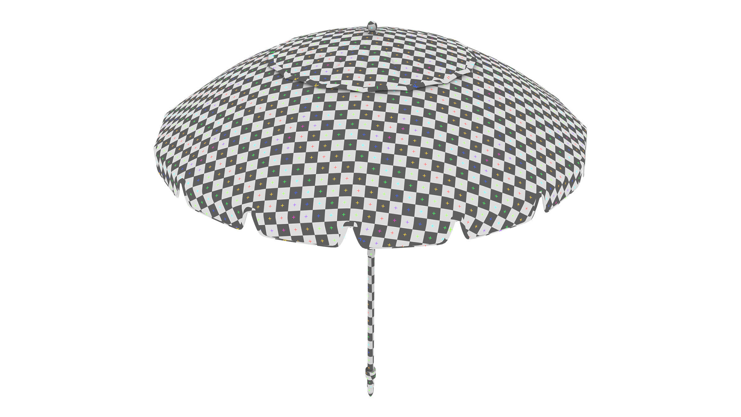 Beach Parasol Low-poly 3D model_23