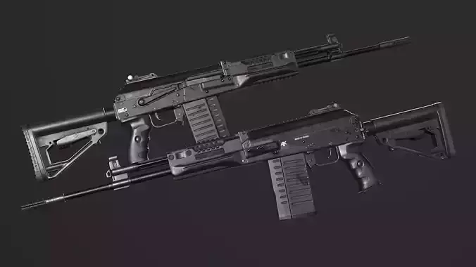 AK-308 Low-poly 3D model