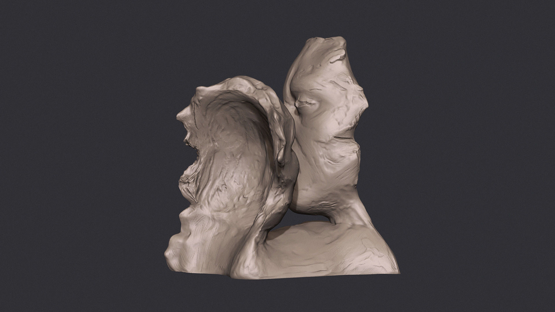 Kissing couple statue 3D print model_6