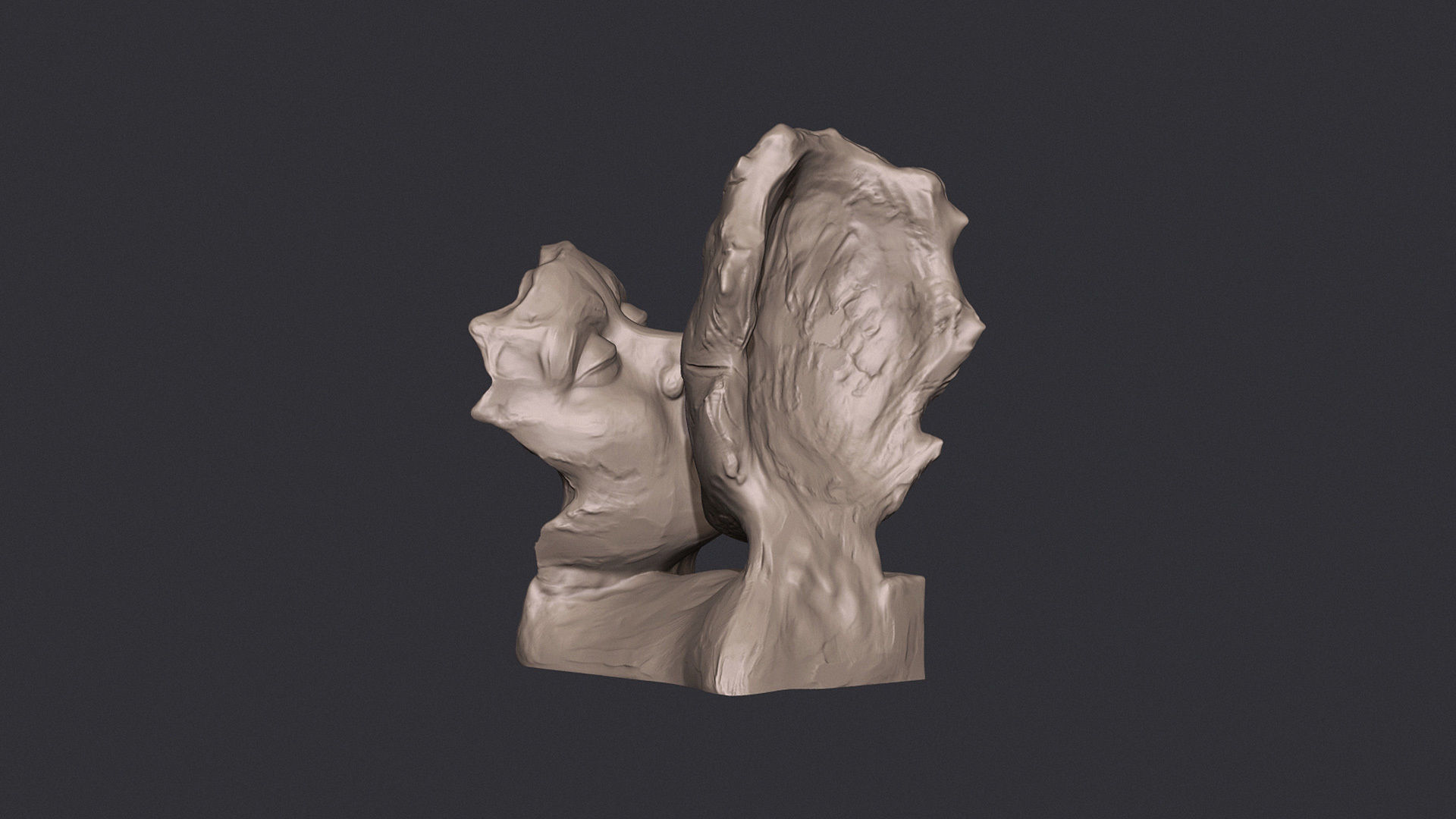 Kissing couple statue 3D print model_5