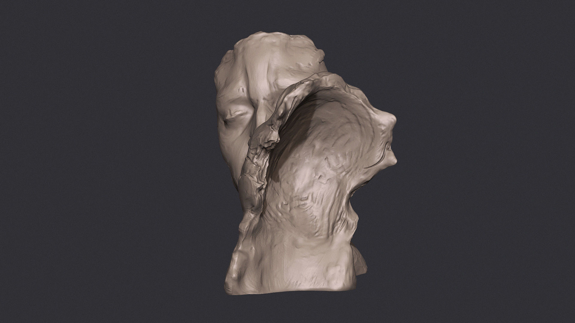 Kissing couple statue 3D print model_7
