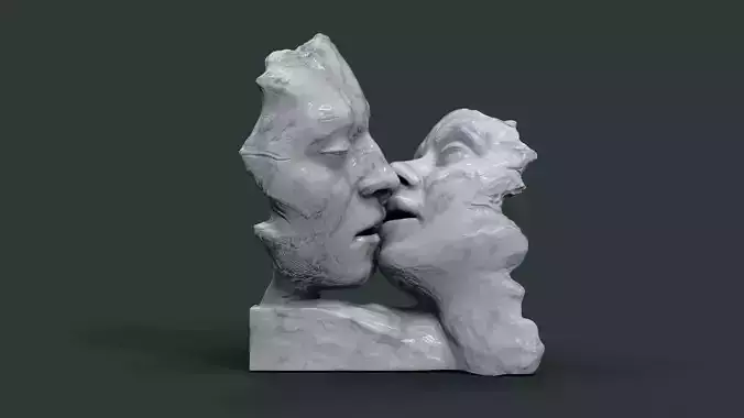 Kissing couple statue 3D print model