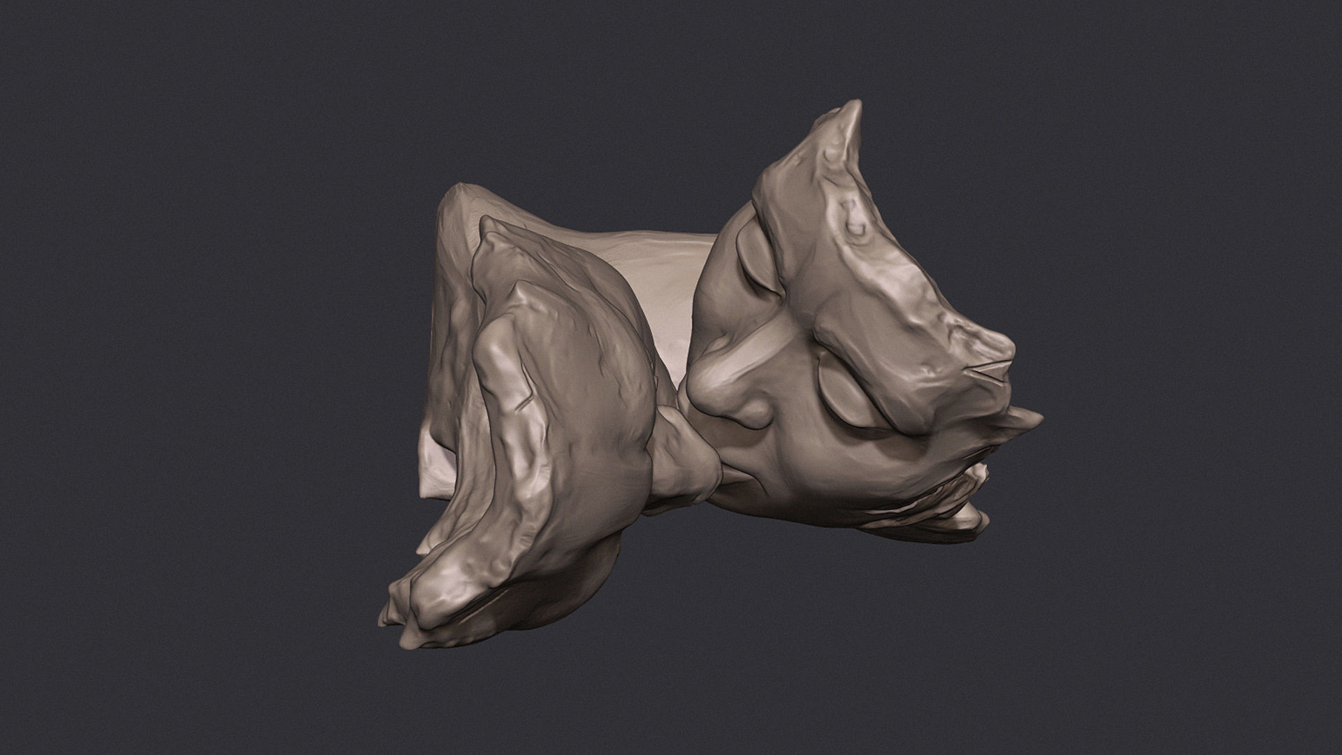 Kissing couple statue 3D print model_4