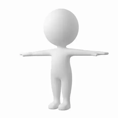 Cute Stylized Stickman in T-Pose Low-poly 3D model