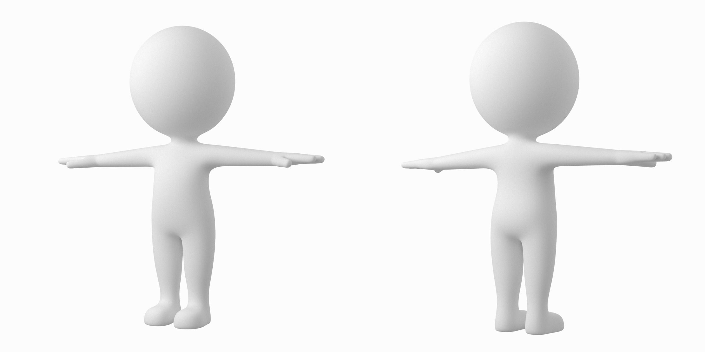 Cute Stylized Stickman in T-Pose Low-poly 3D model_2