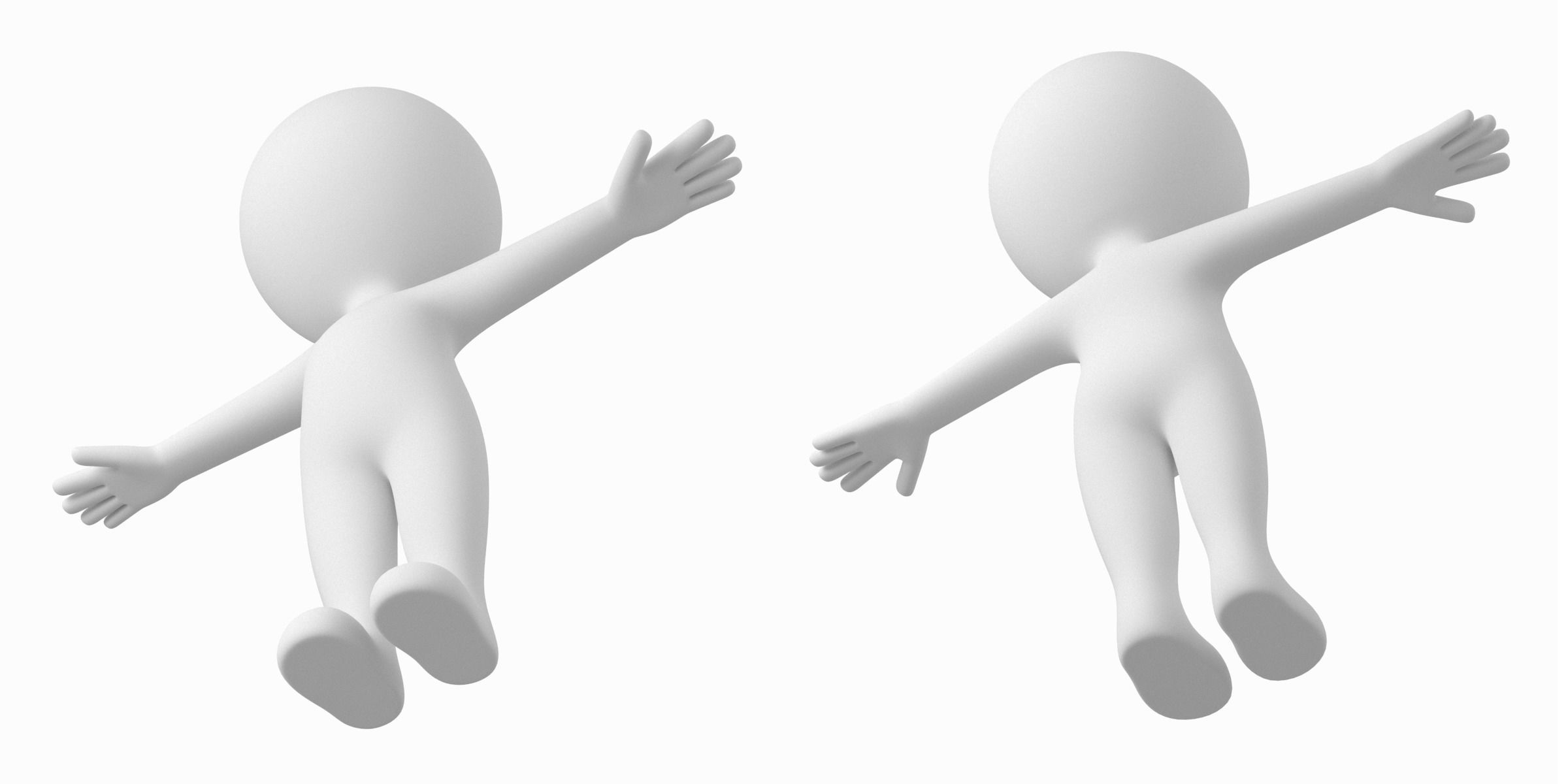 Cute Stylized Stickman in T-Pose Low-poly 3D model_6