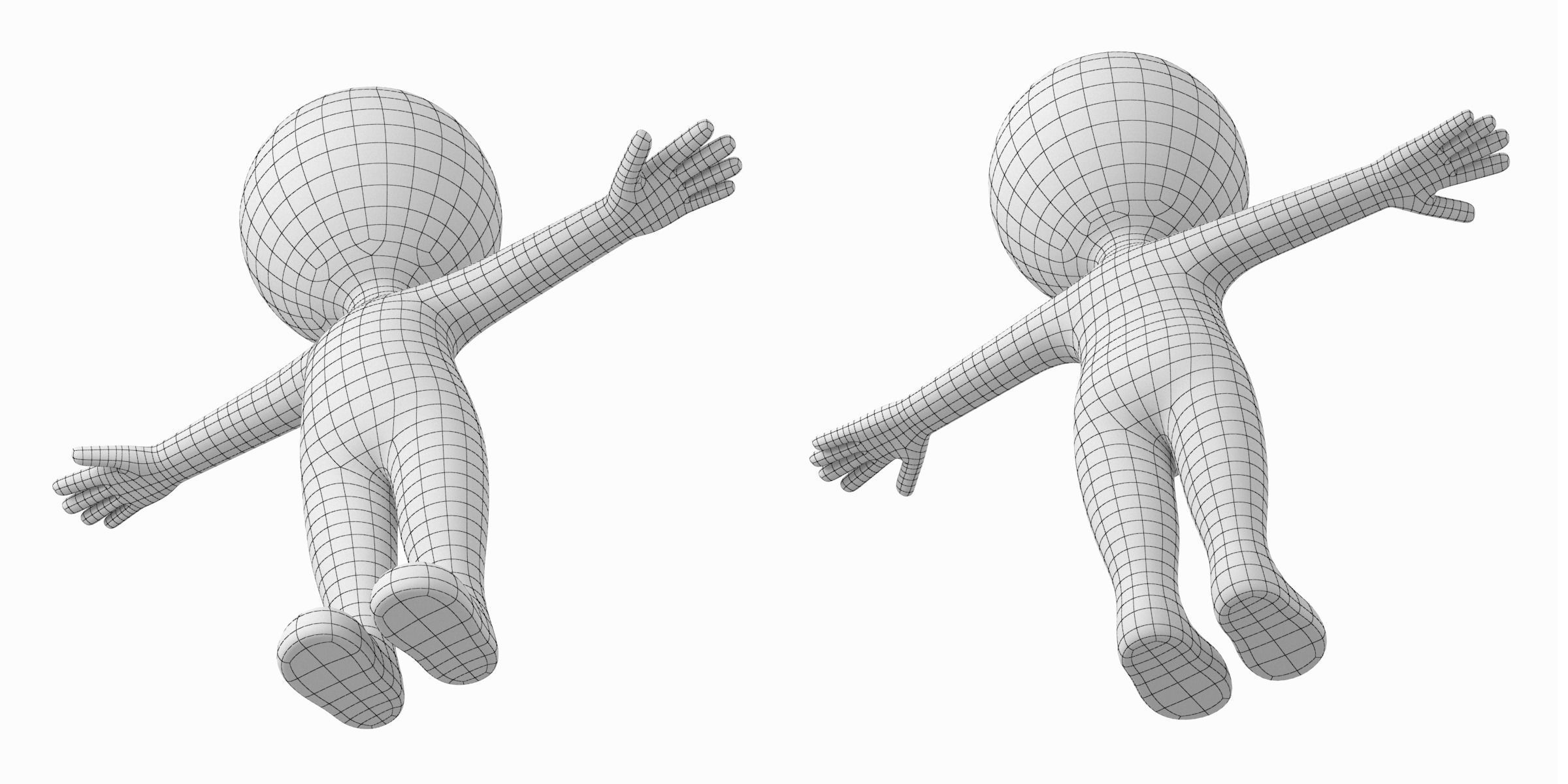 Cute Stylized Stickman in T-Pose Low-poly 3D model_7