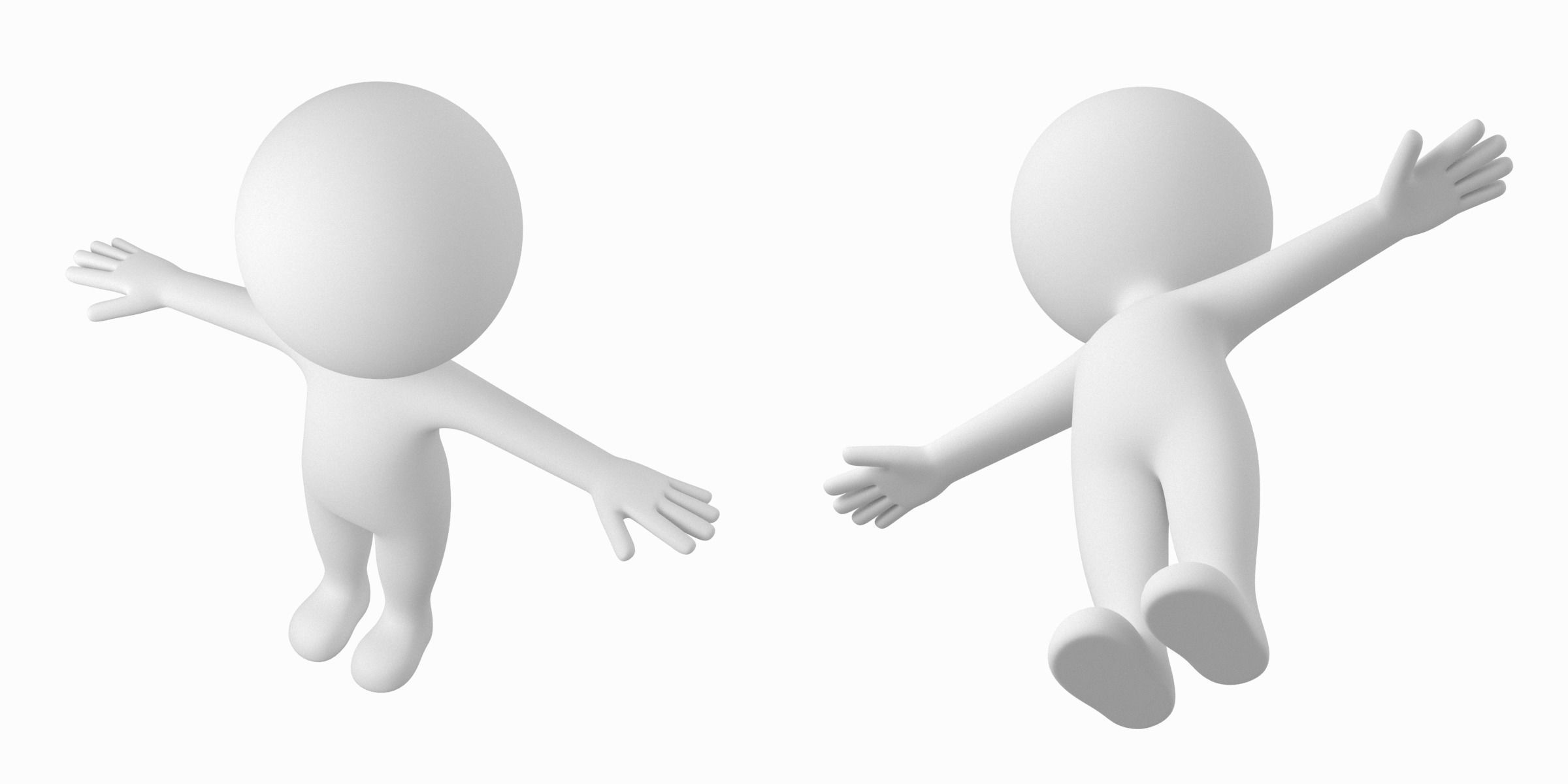 Cute Stylized Stickman in T-Pose Low-poly 3D model_4