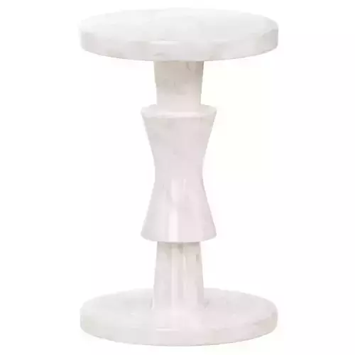 rufus classic marble side table white