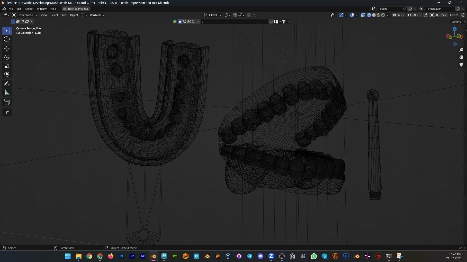 Teeth Impression Gums and Tool 3D model_4