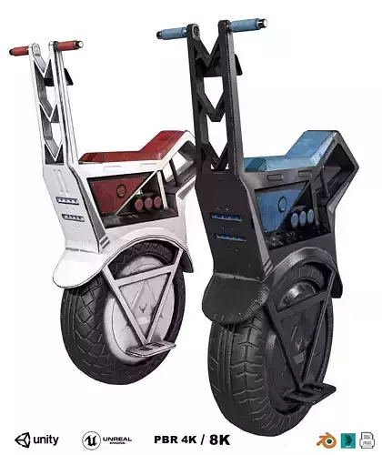 Sci Fi Electric Scooter Low-poly 3D model