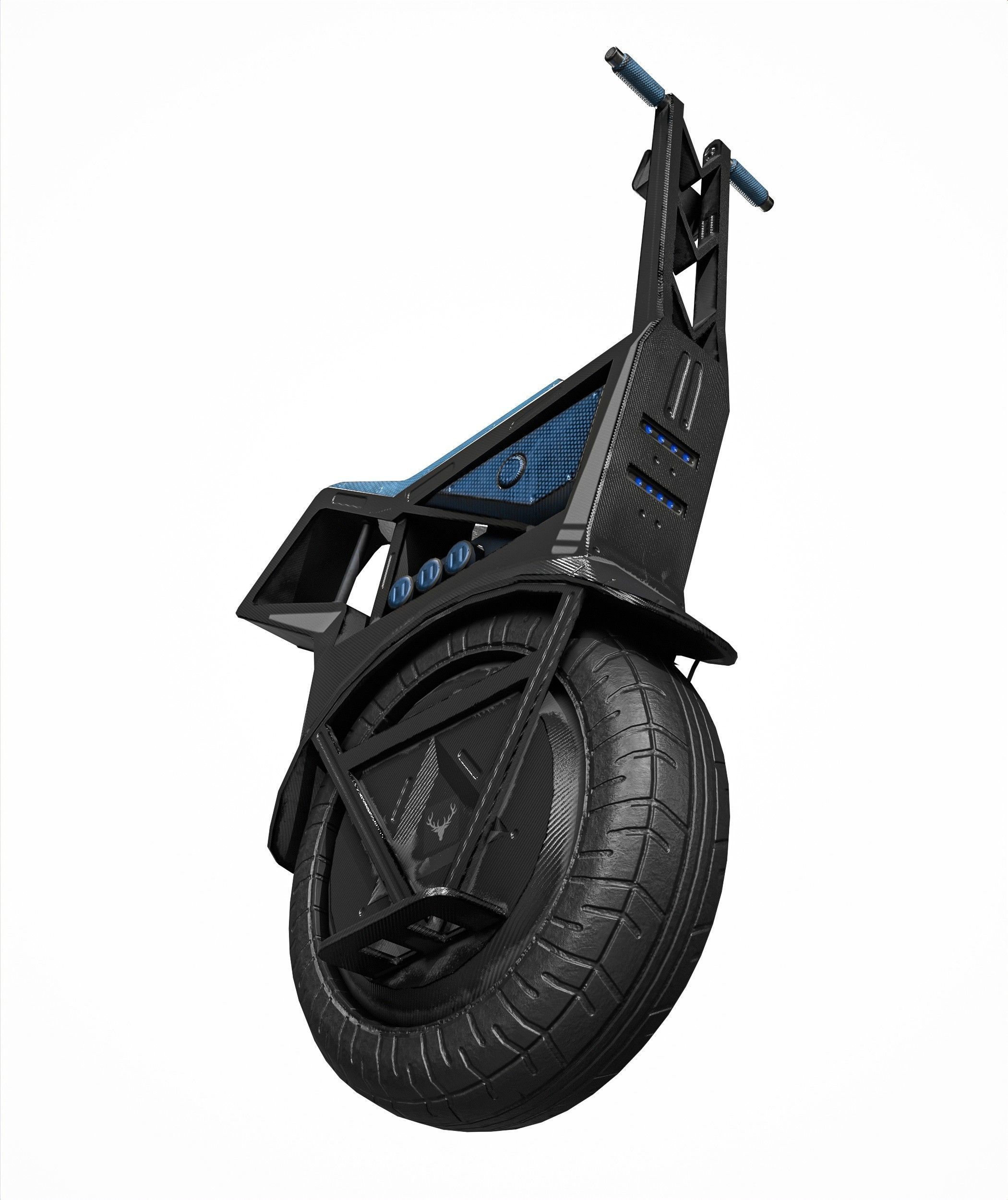 Sci Fi Electric Scooter Low-poly 3D model_15