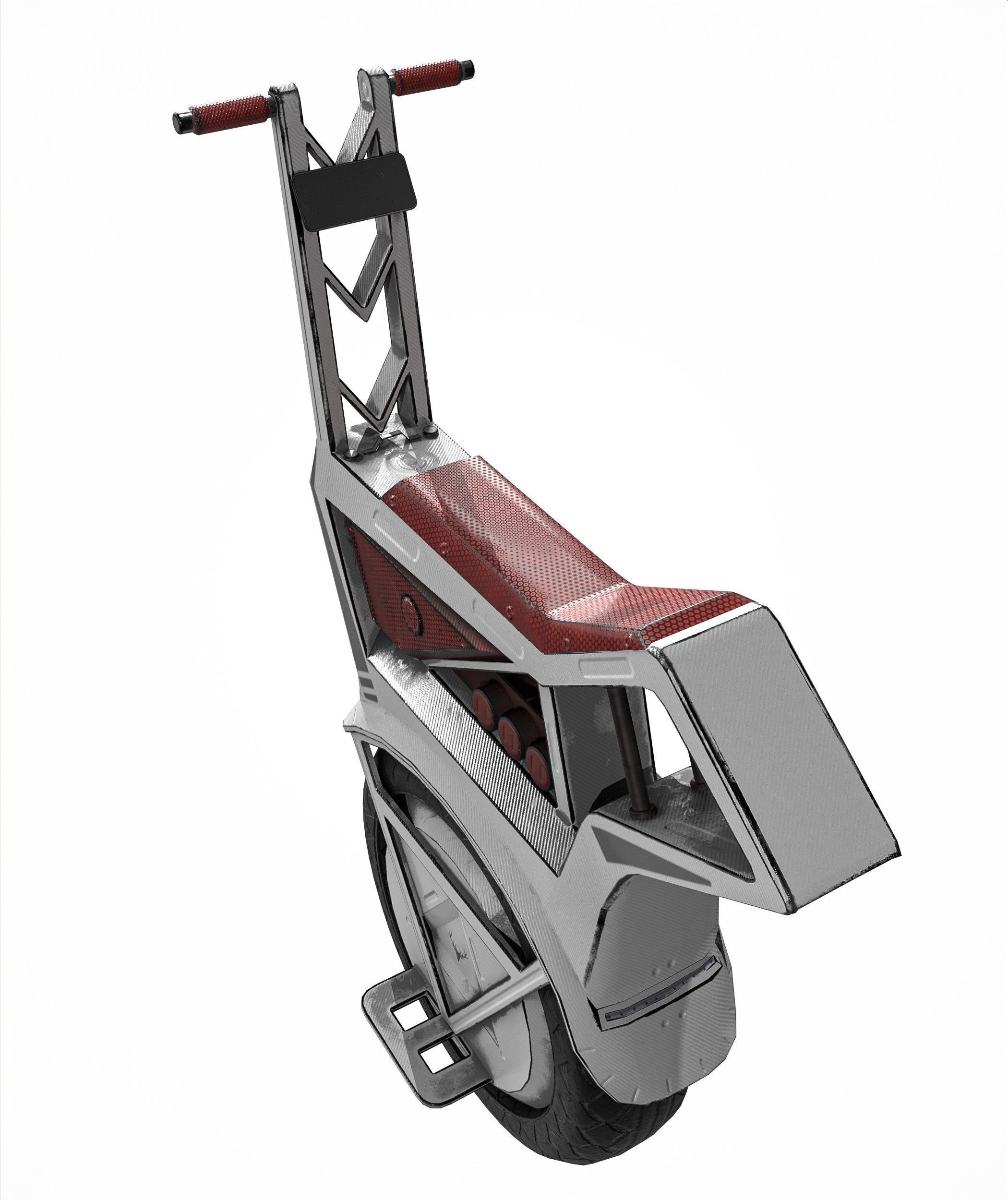 Sci Fi Electric Scooter Low-poly 3D model_7