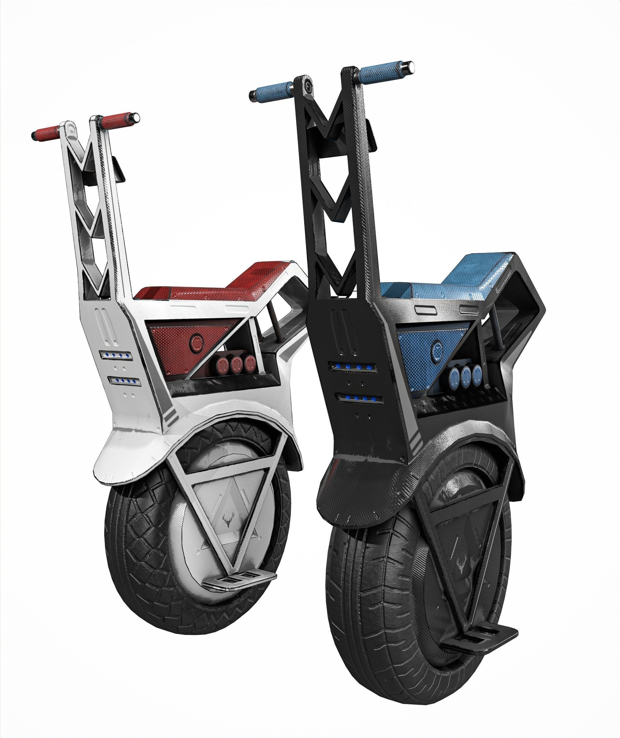 Sci Fi Electric Scooter Low-poly 3D model_1