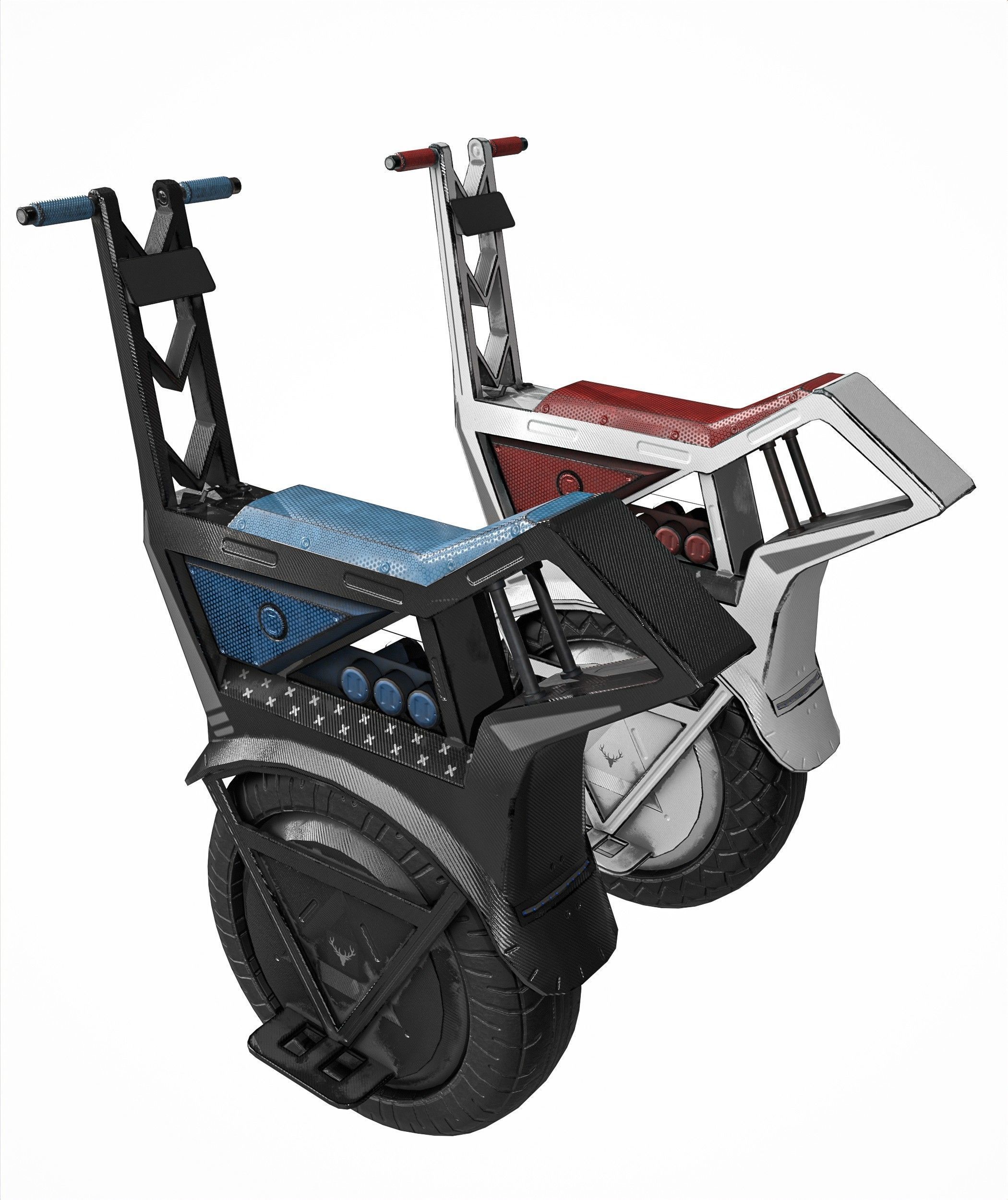 Sci Fi Electric Scooter Low-poly 3D model_3