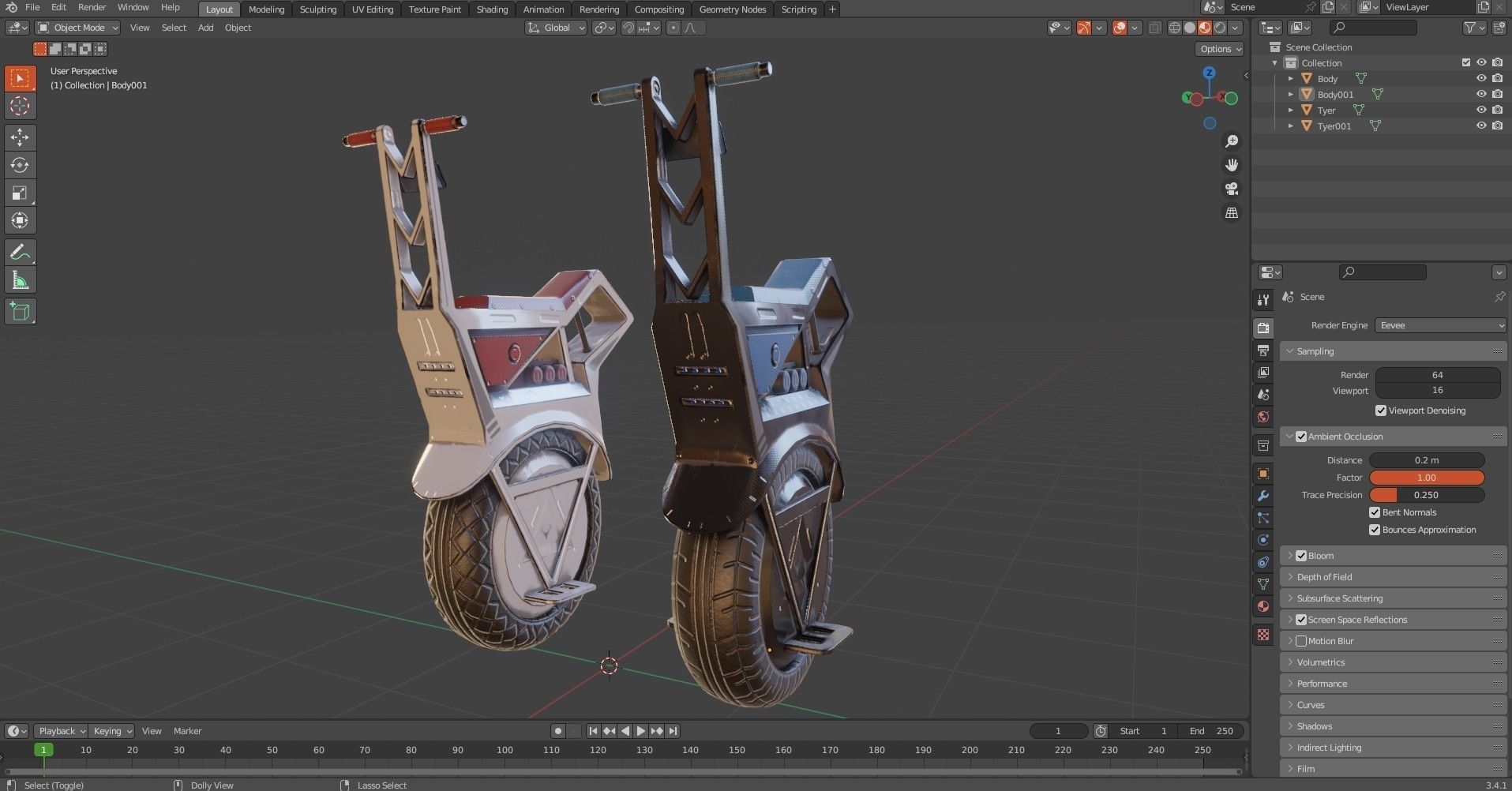 Sci Fi Electric Scooter Low-poly 3D model_17