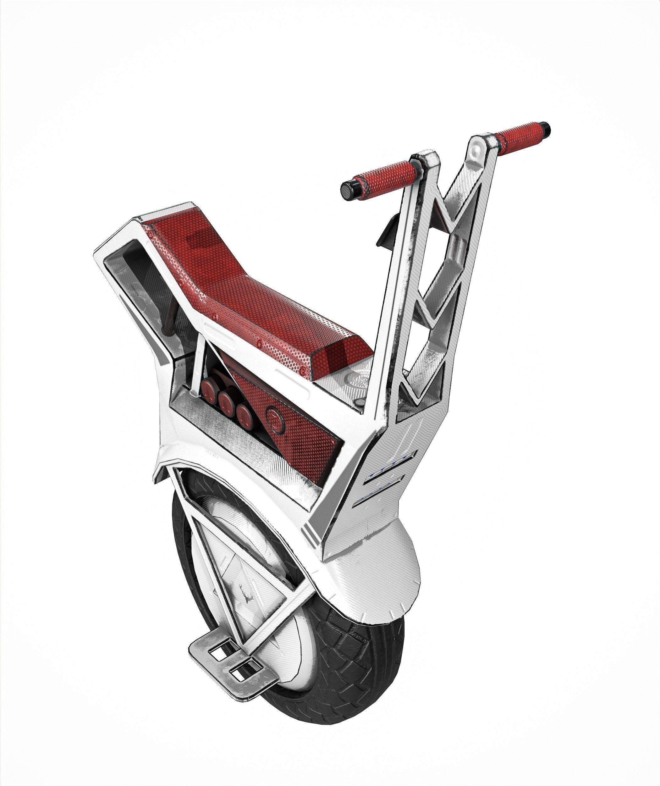 Sci Fi Electric Scooter Low-poly 3D model_9