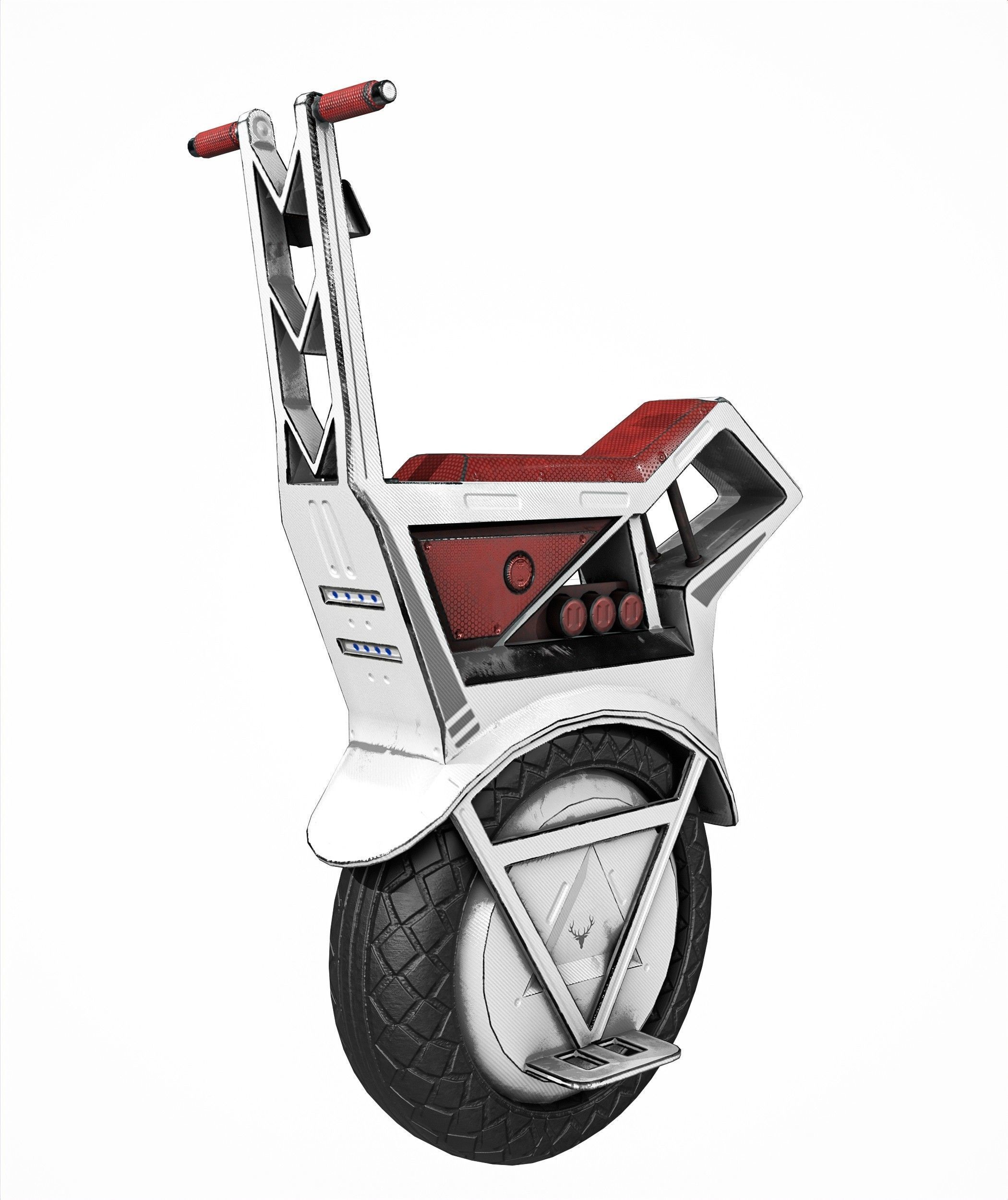 Sci Fi Electric Scooter Low-poly 3D model_6