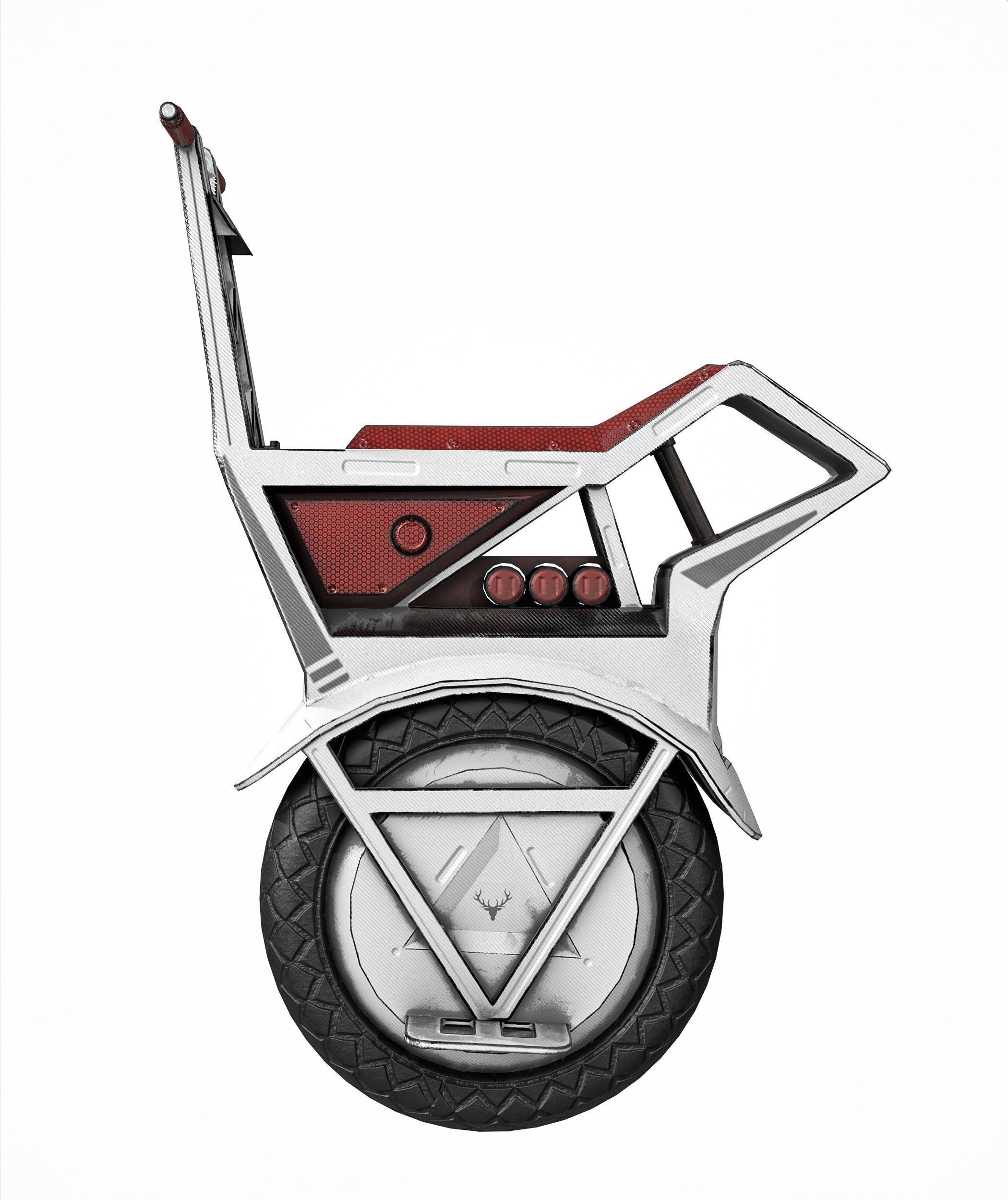 Sci Fi Electric Scooter Low-poly 3D model_5