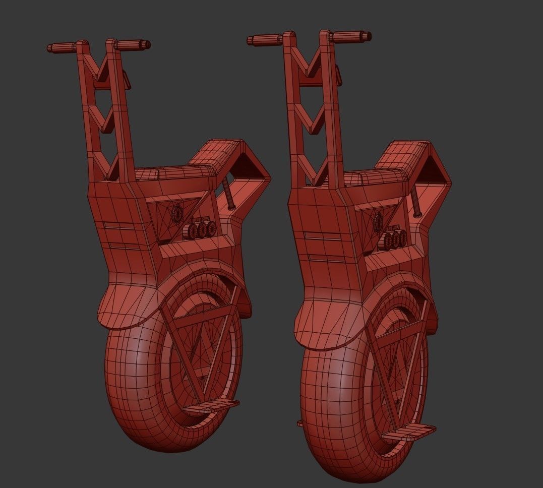 Sci Fi Electric Scooter Low-poly 3D model_22