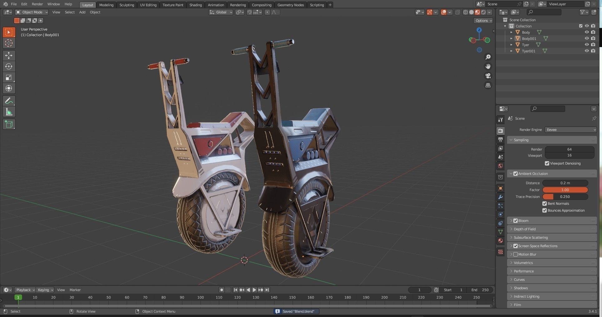 Sci Fi Electric Scooter Low-poly 3D model_18