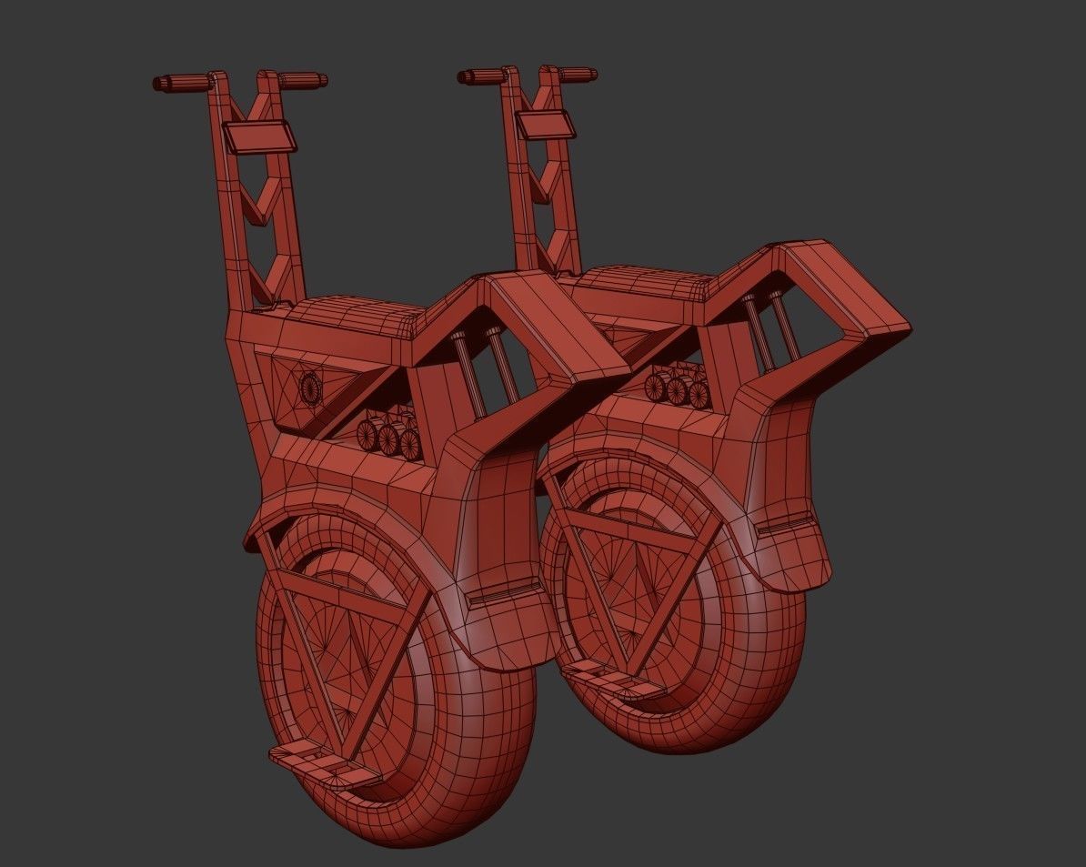 Sci Fi Electric Scooter Low-poly 3D model_23