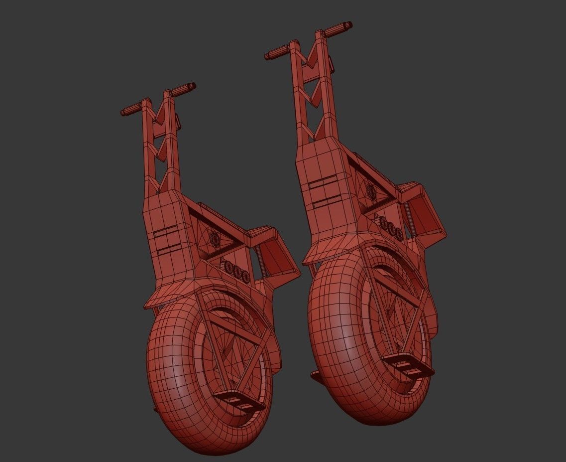 Sci Fi Electric Scooter Low-poly 3D model_21