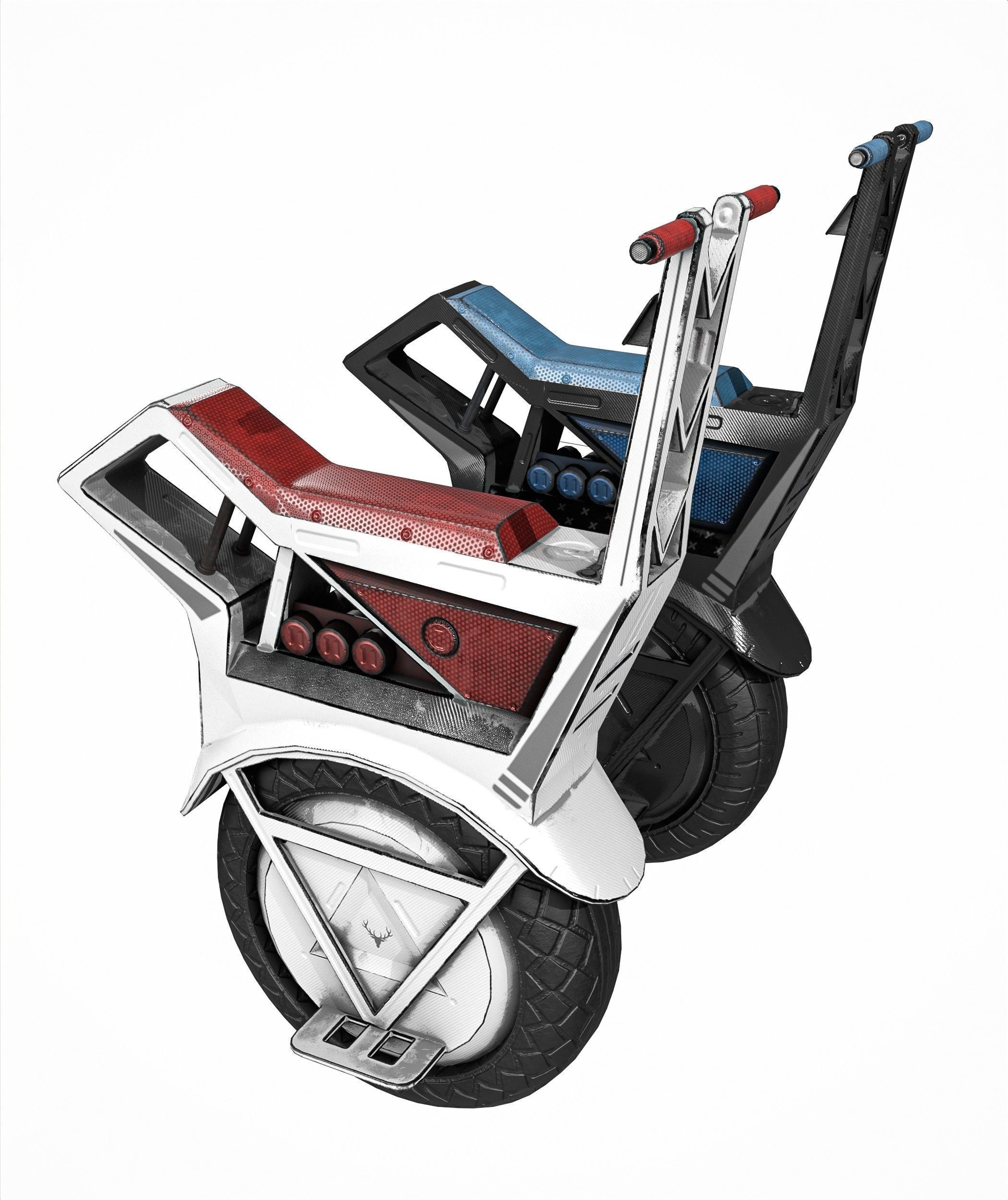 Sci Fi Electric Scooter Low-poly 3D model_2