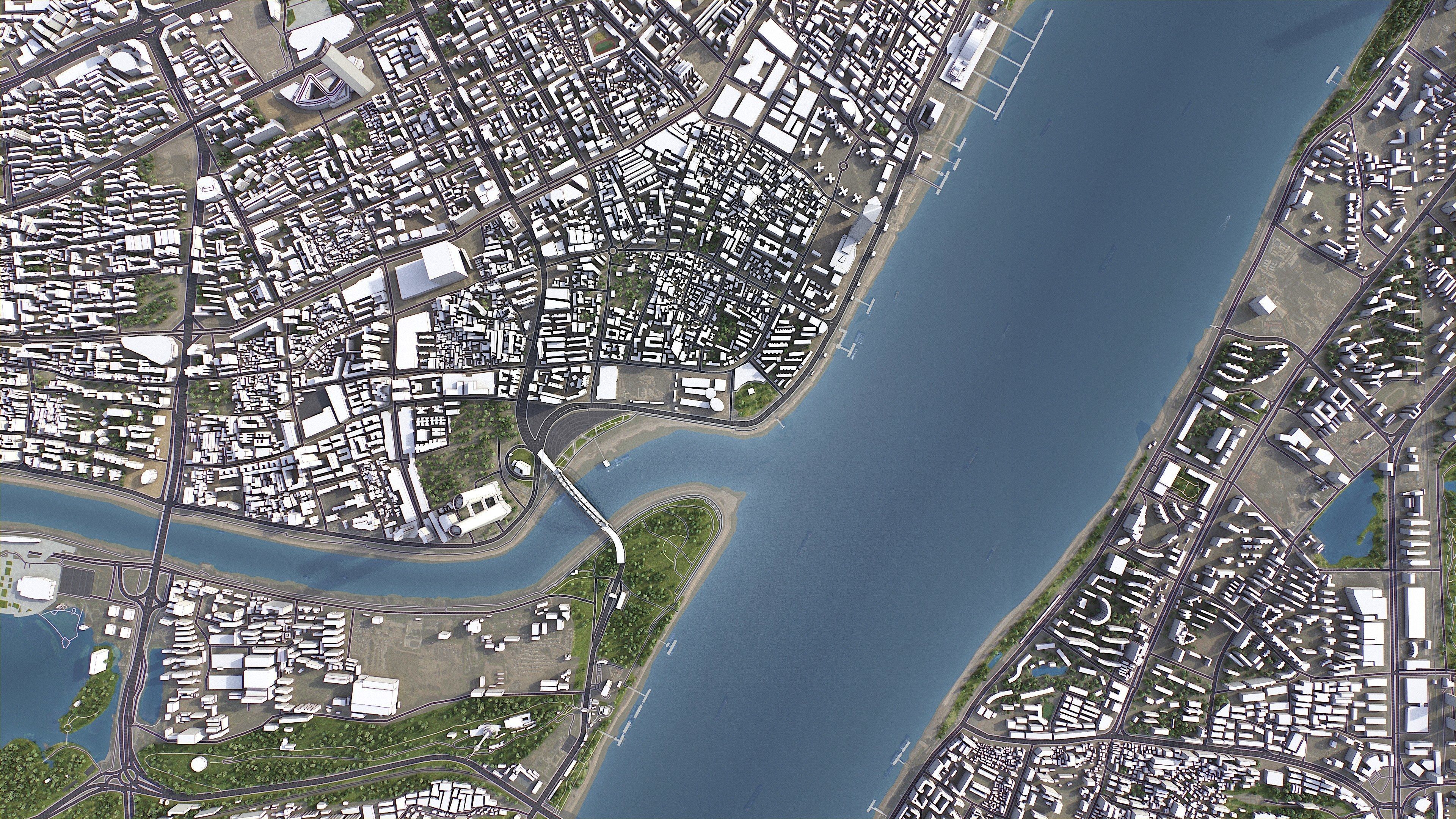 Wuhan - 3D City Model Low-poly 3D model_7