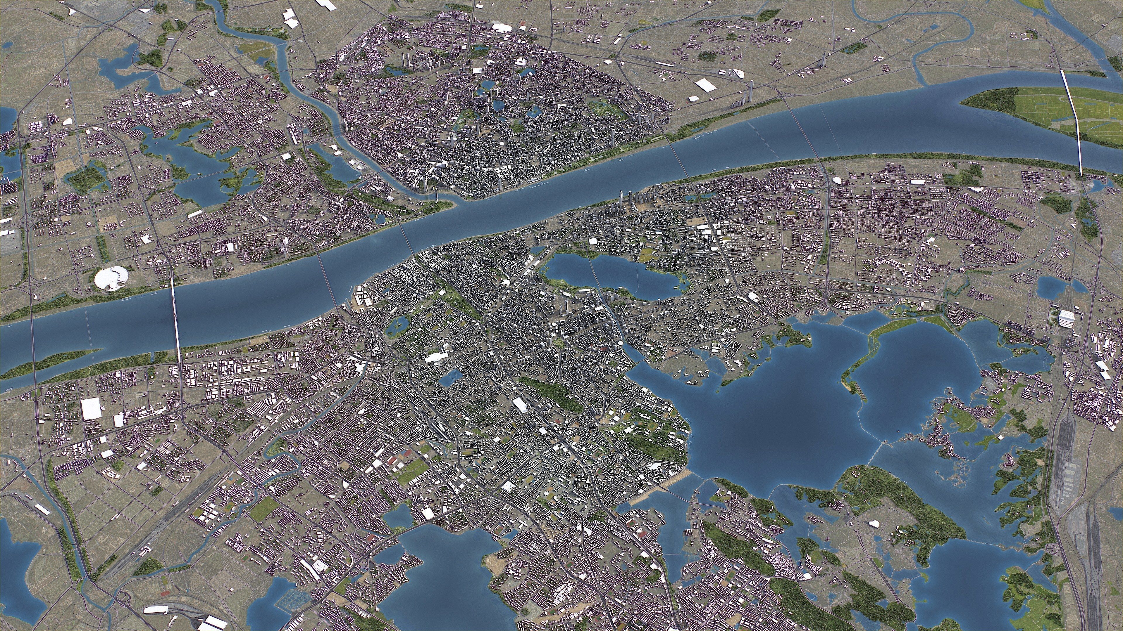 Wuhan - 3D City Model Low-poly 3D model_14