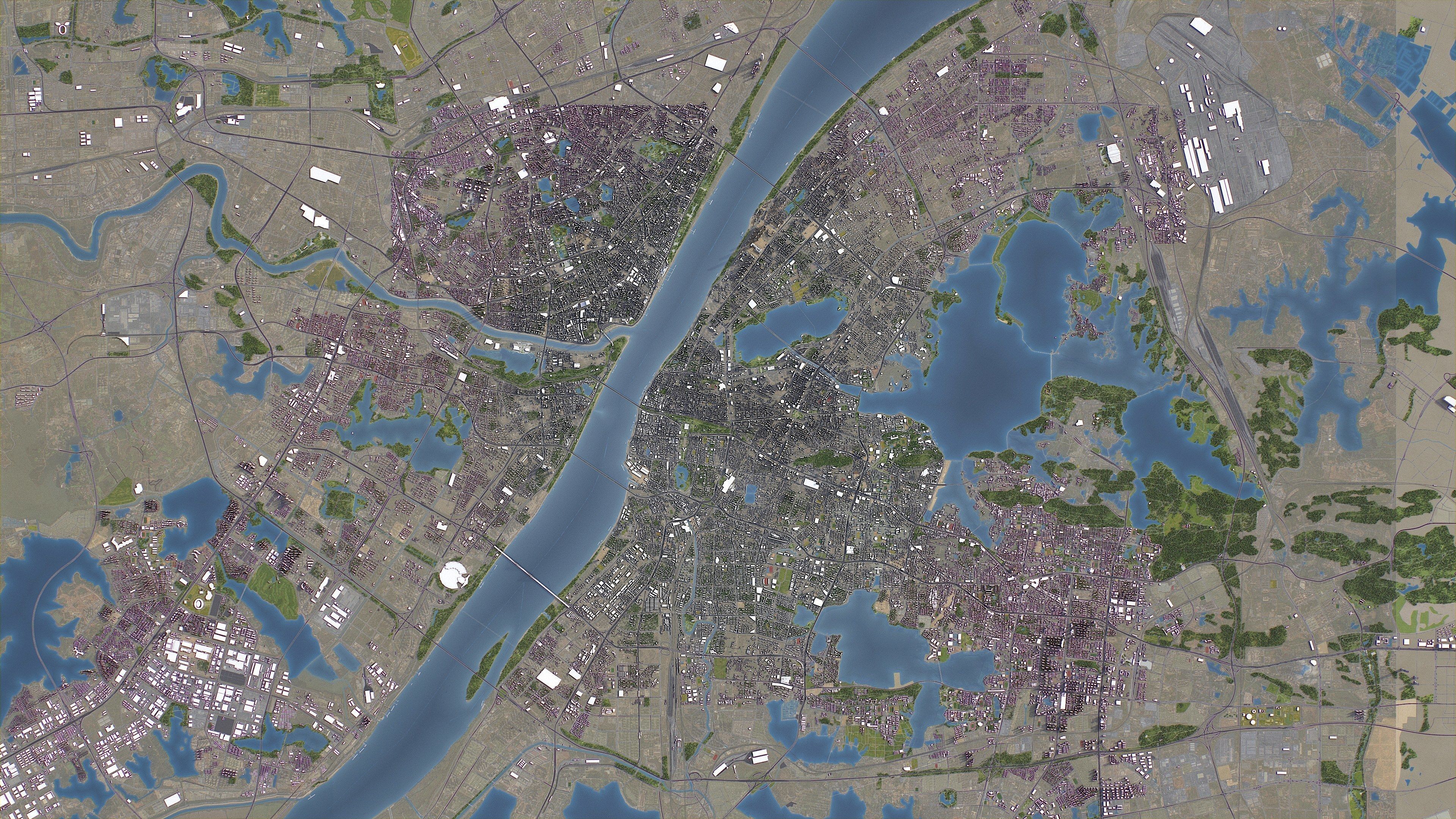 Wuhan - 3D City Model Low-poly 3D model_18