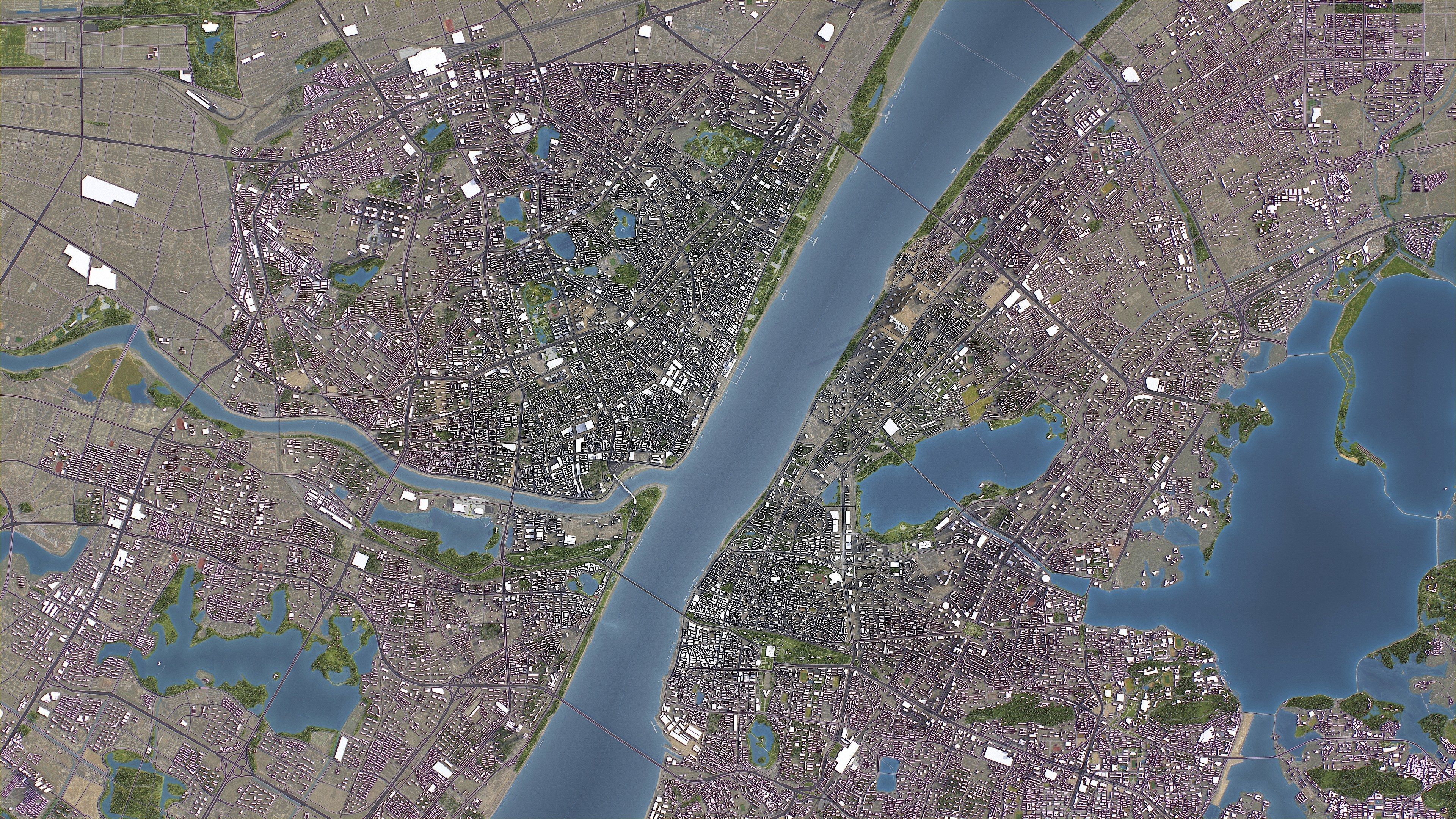 Wuhan - 3D City Model Low-poly 3D model_17