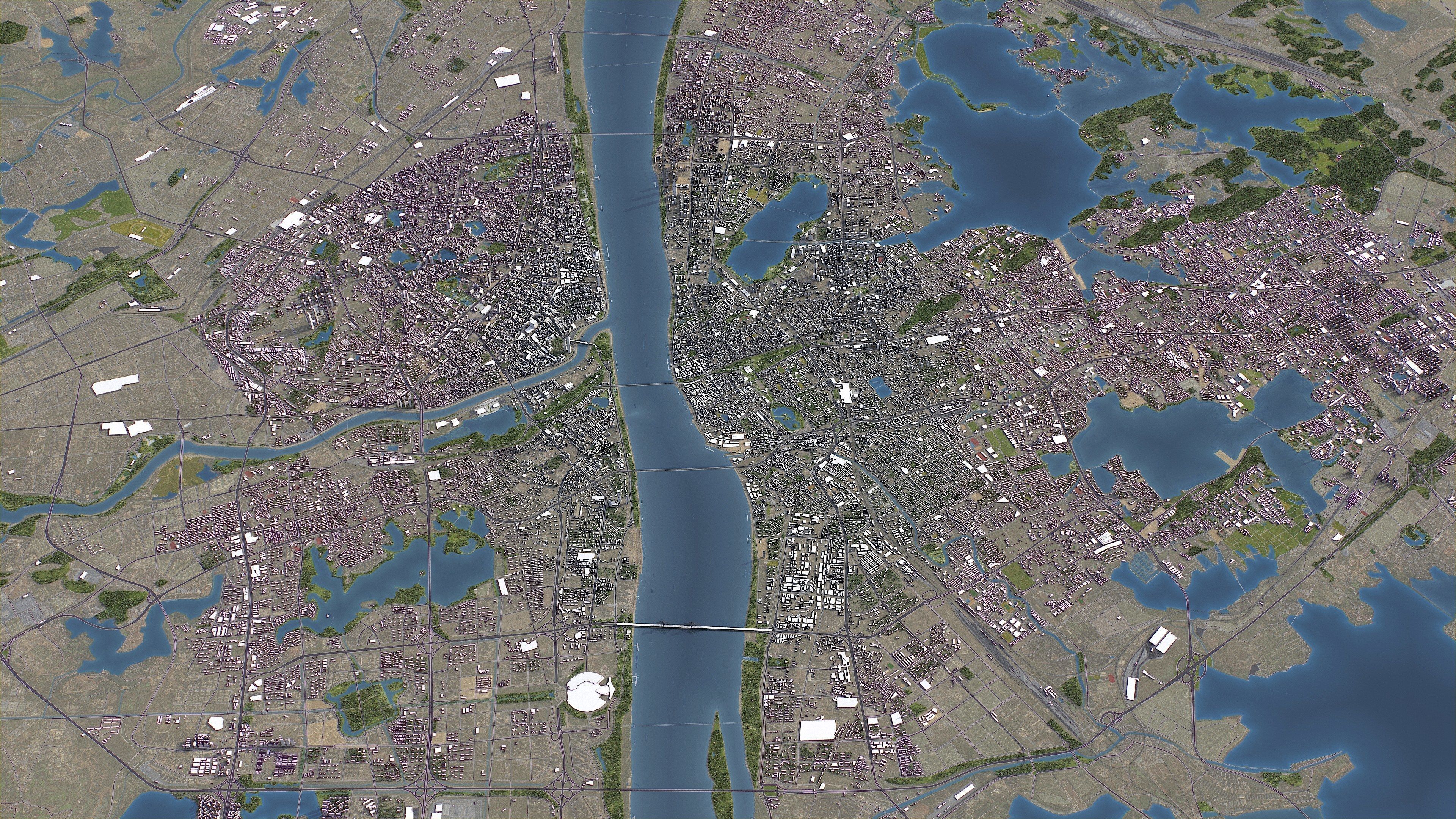 Wuhan - 3D City Model Low-poly 3D model_15