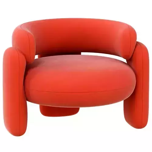 modern red armchair