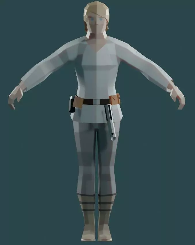 Luke Skywalker Low-Poly Free 3D model