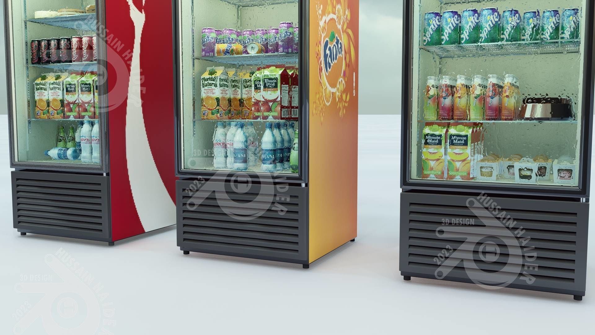 Food refrigerators Low-poly 3D model_4