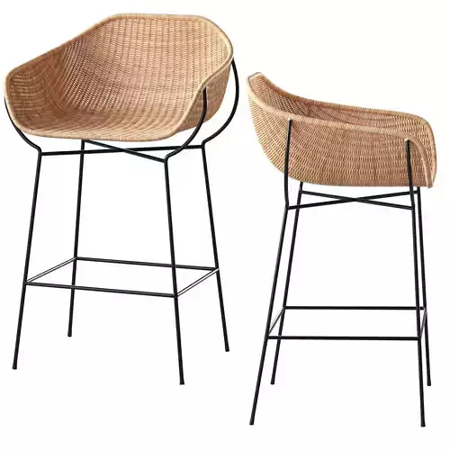 Wendel Rattan Bar by pottery barn