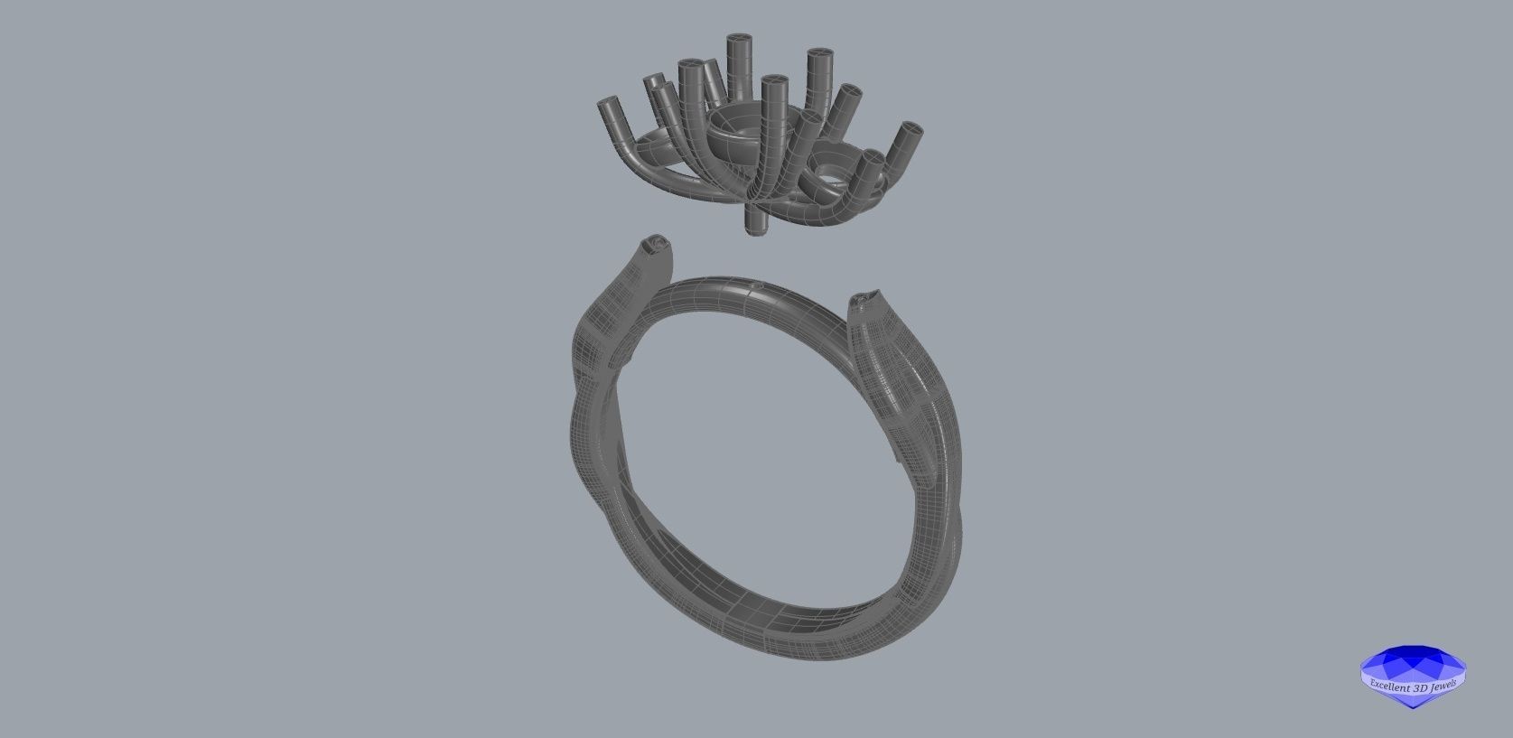 Round Trinity Twisted Band Ring 3D print model_6