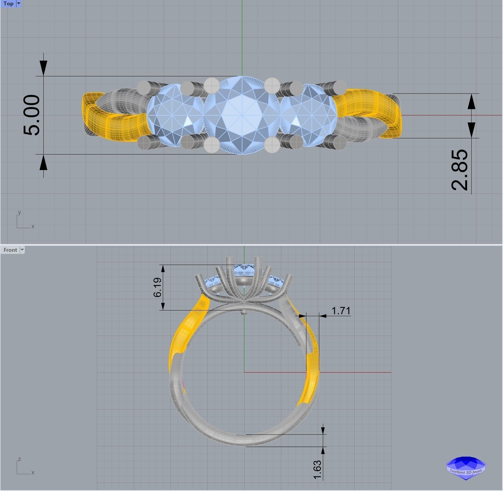 Round Trinity Twisted Band Ring 3D print model_5