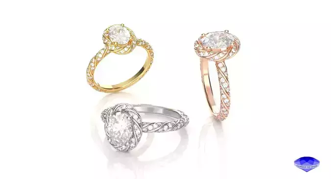 Oval Diamond Fancy Engagement Ring