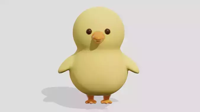 Cute little yellow chicken 