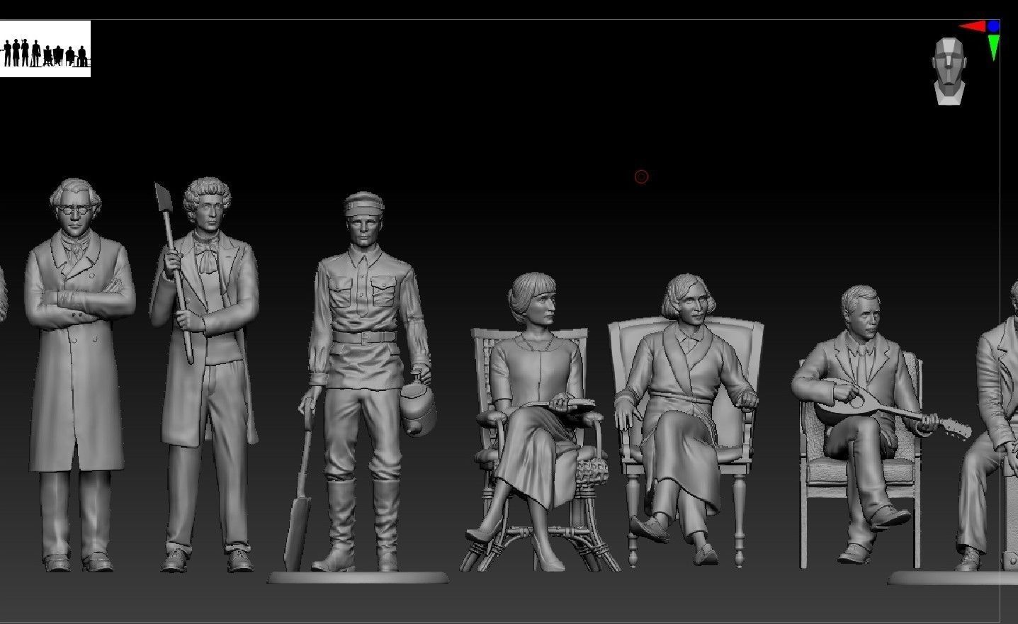 Russian writer poet Sasha Chorny 3D print model_9