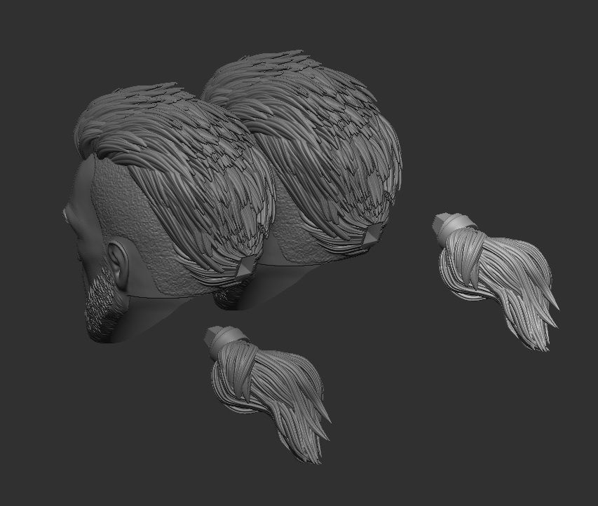 Geralt  of Rivia custom haircut- Head for Action Figures  3D print model_5